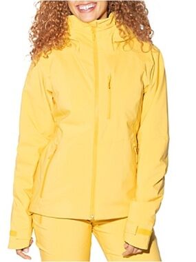 Women’s Yellow Waterproof Ski Jacket with Hood